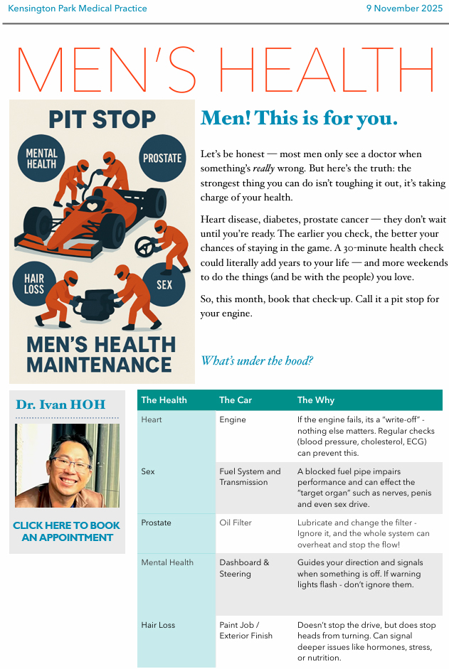 Men's Health Care in Adelaide - Men Health Consultation by Kensington Park Medical Practice